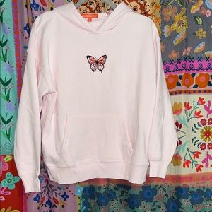 NWT Social Scene Pink Butterfly Hoodie